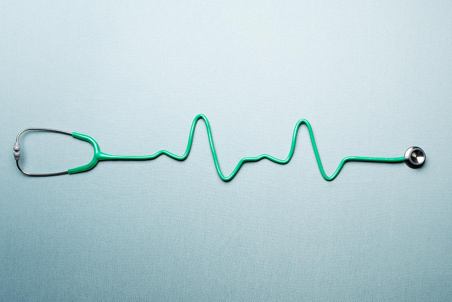 Stethoscope shaped as EKG readout Photograph by Jeffrey Hamilton