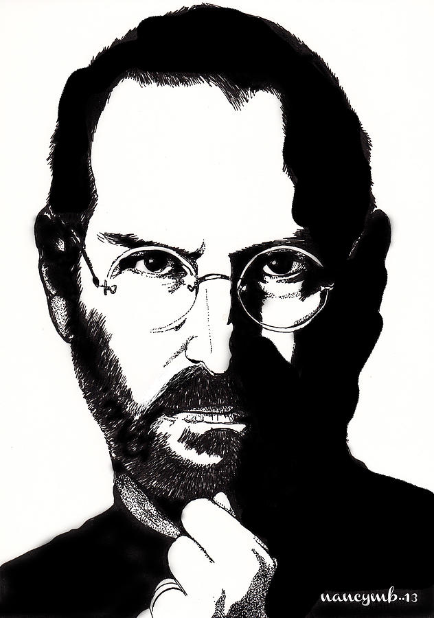 Steve Jobs Drawing by Nancy Mergybrower