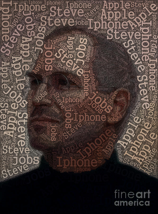 Steve jobs text art Painting by Boon Mee