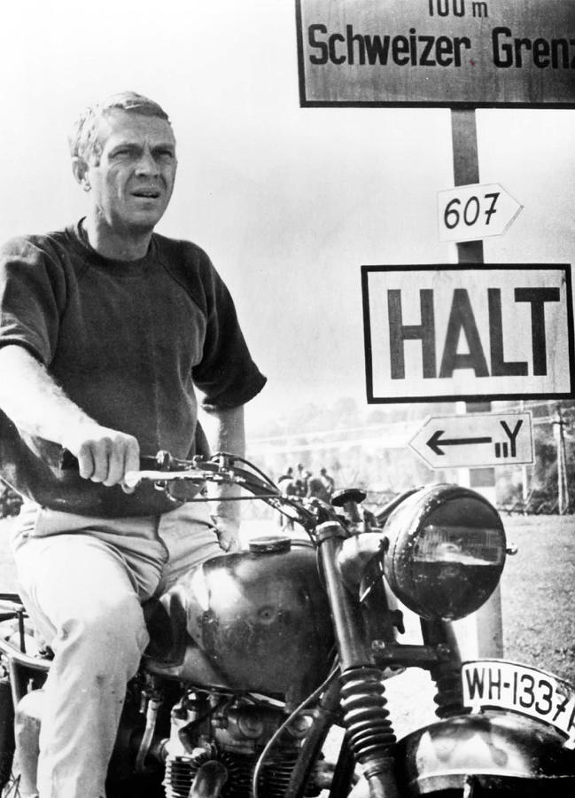 Steve Mcqueen Photograph - Steve Mcqueen On Motorcycle by Retro Images Archive