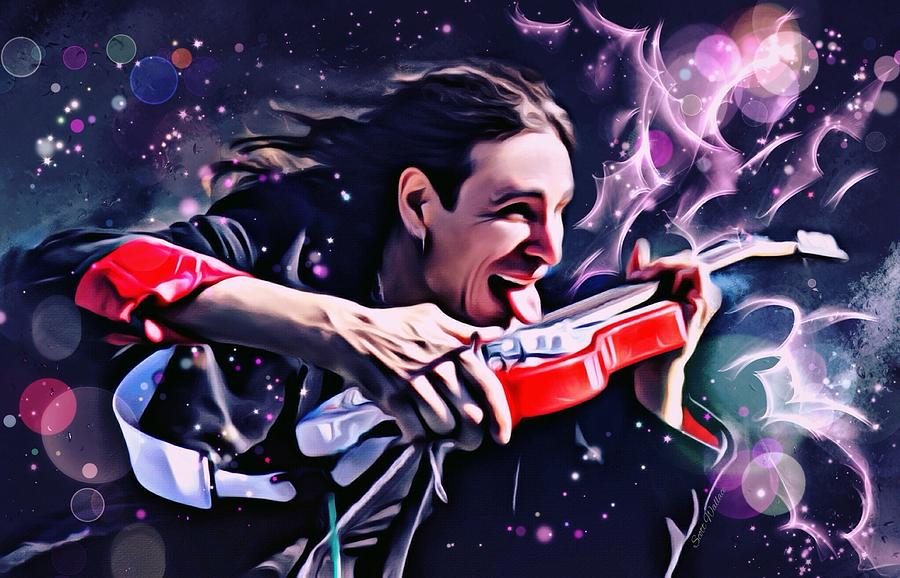 Steve Vai Portrait Digital Art by Scott Wallace Digital Designs