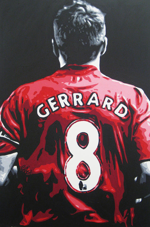 Soccer Painting - Steven Gerrard - Liverpool FC 3 by Geo Thomson
