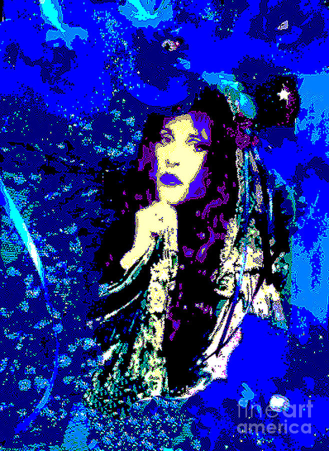 Stevie Nicks In Blue Digital Art by Alys Caviness-Gober