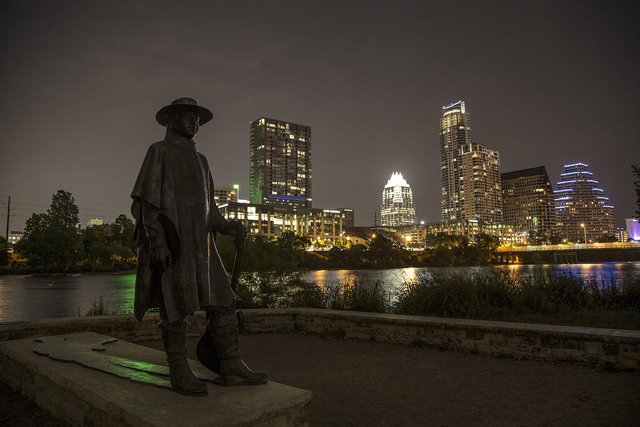 Stevie Ray Vaughn Statue looking over Autin Photograph by John McGraw