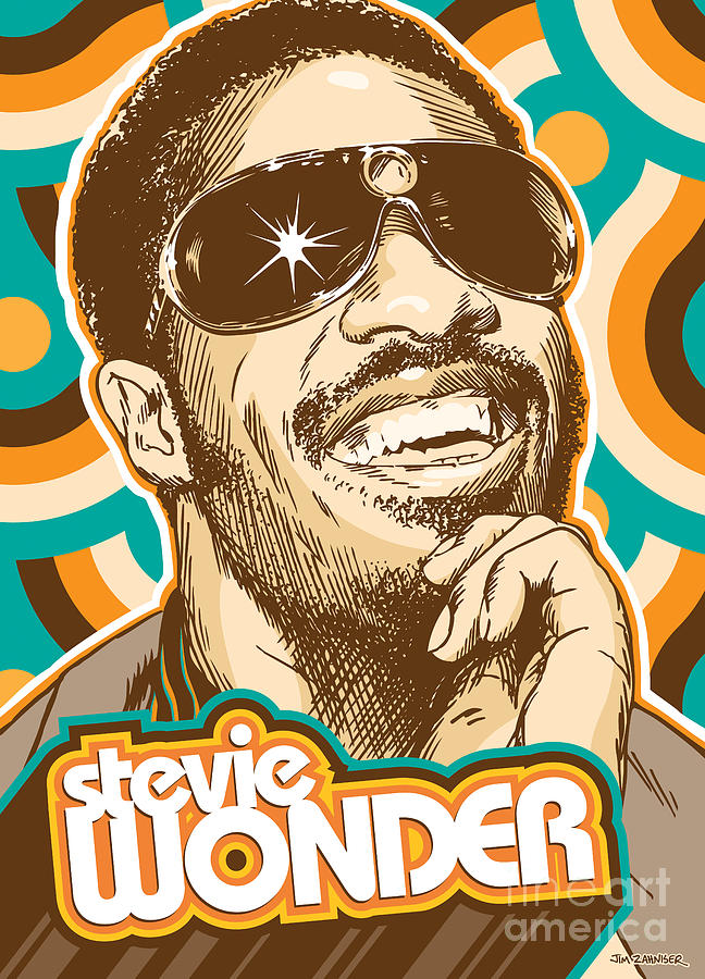 Music Digital Art - Stevie Wonder Pop Art by Jim Zahniser