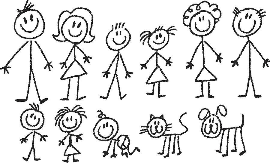 Stick Family Drawing by Big_Ryan