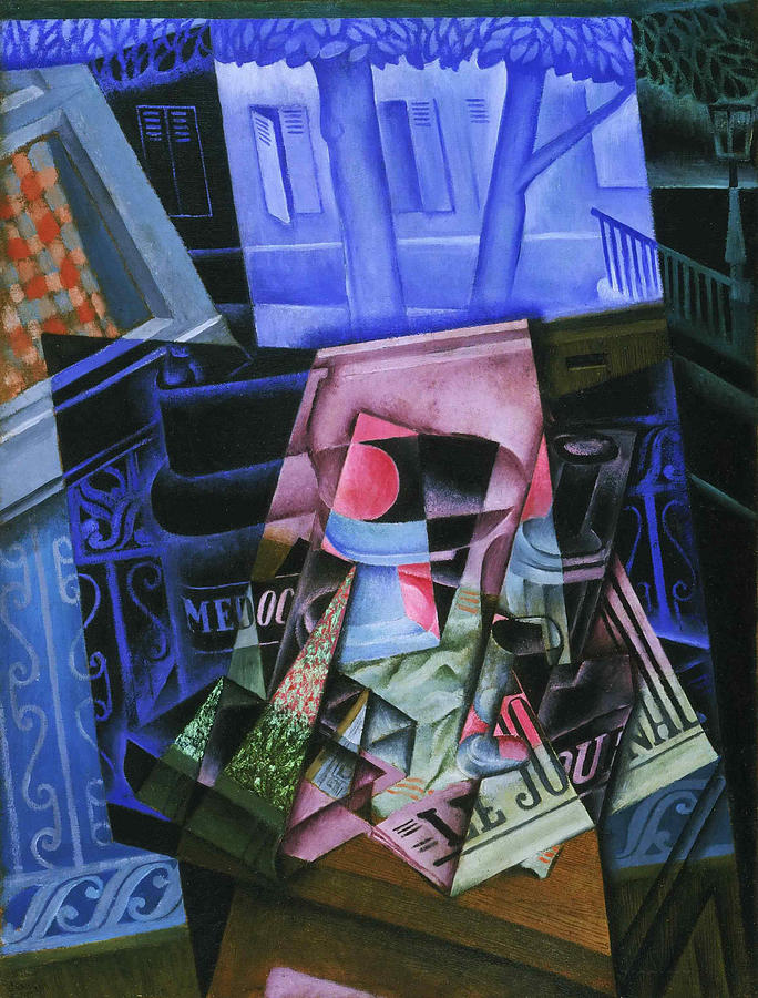 Still Life before an Open Window Place Ravignan Painting by Juan Gris