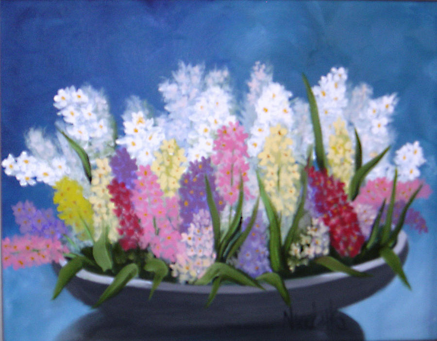Still life bowl of flowers Painting by Nicoletta Filarski