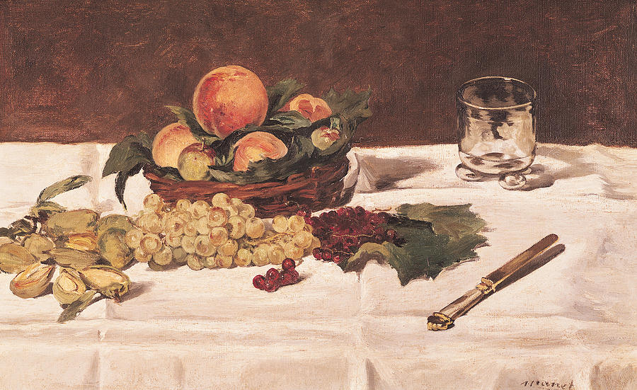 Still Life Fruit On A Table, 1864 Oil On Canvas Photograph by Edouard Manet