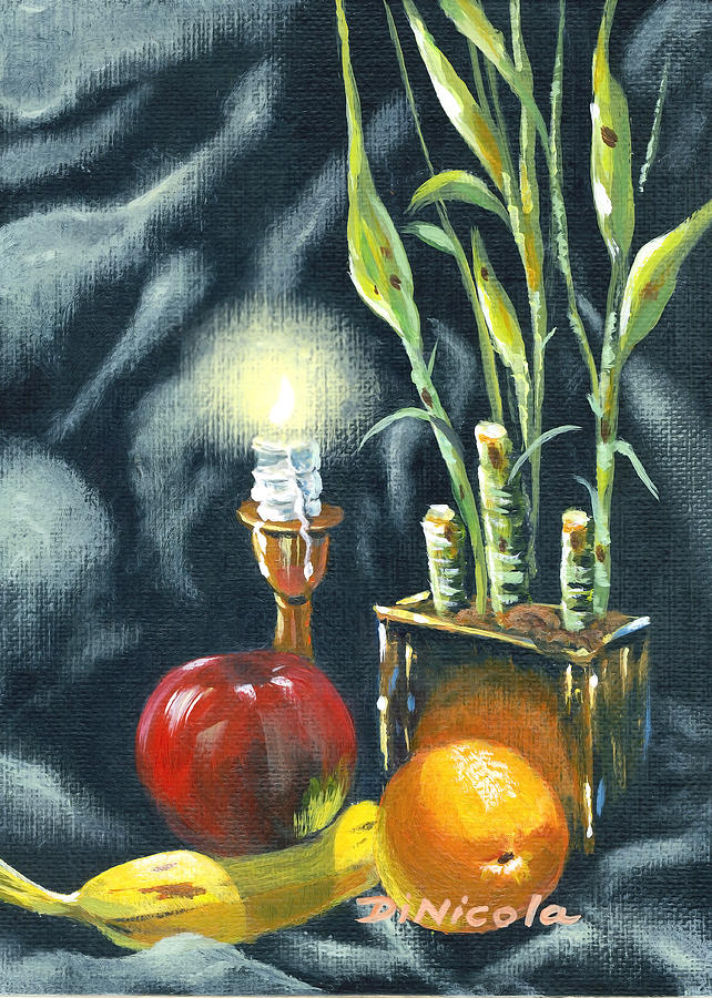Still Life Glow Miniature Painting by Anthony DiNicola