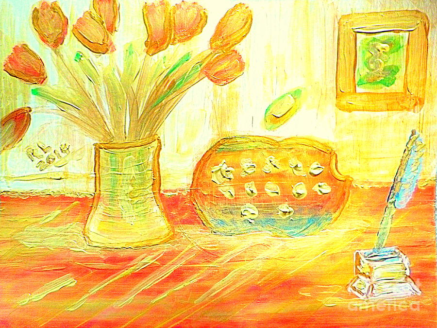 Still Life Gold APPLE 1 Painting by Richard W Linford
