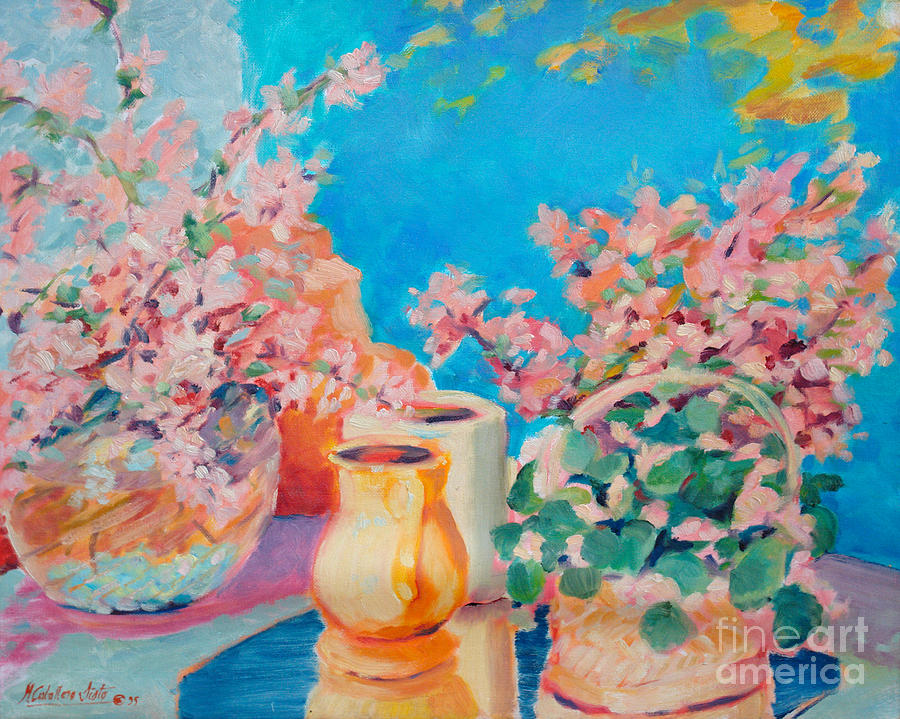 Still life in blue Painting by Monica Elena