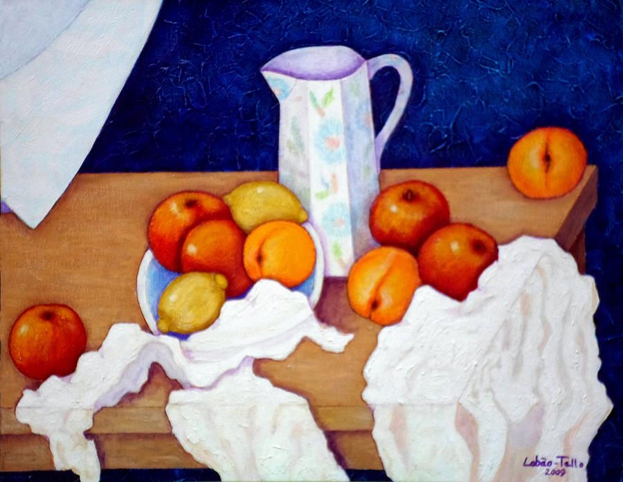 Still Life Painting - Still life in honor of Cezanne   by Madalena Lobao-Tello