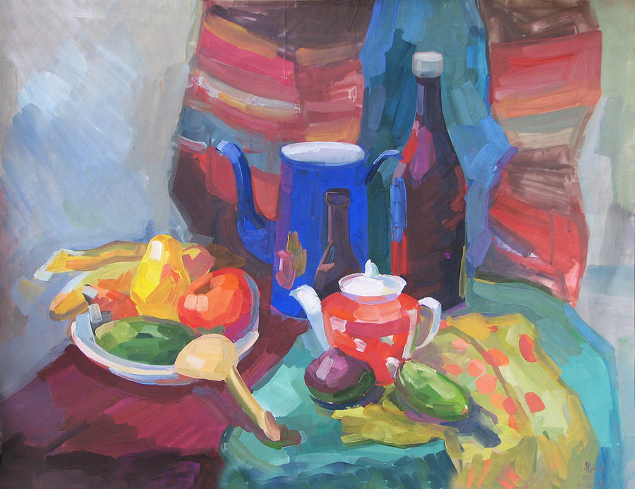 Still life in Russian style Painting by Juliya Zhukova