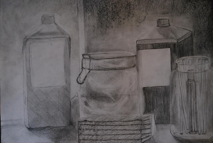 Still Life of a Work Table Drawing by Andrea HJERPE