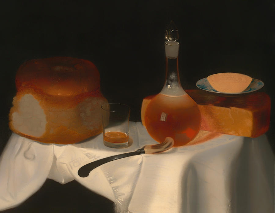 Still Life of Bread Butter and Cheese Painting by Mountain Dreams