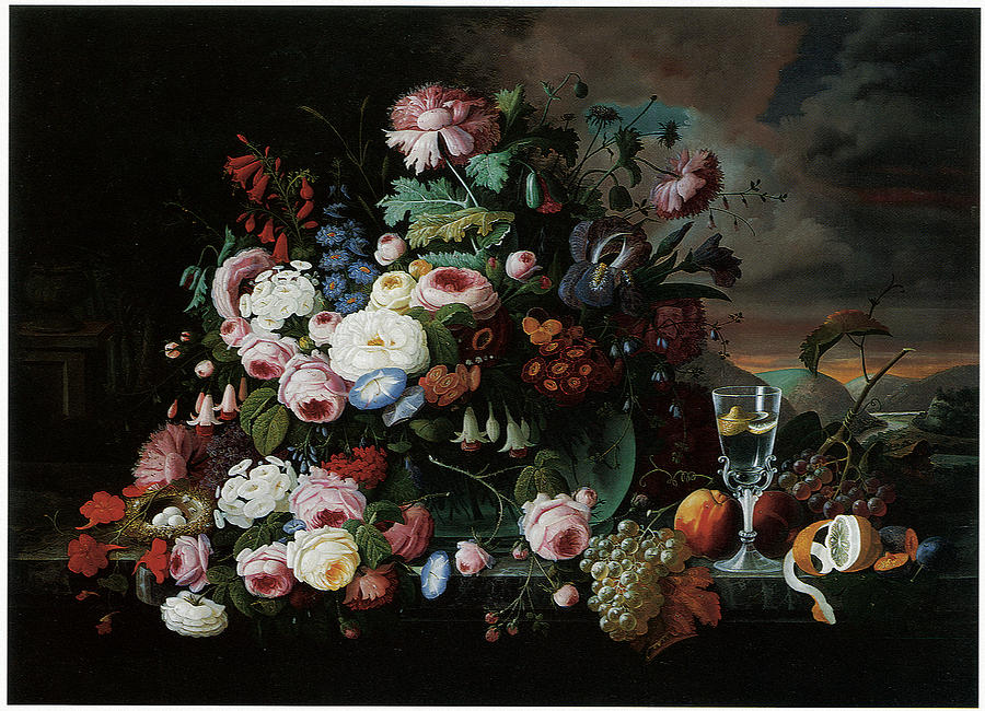 Still Life Of Flowers And Fruit Painting By Severin Roesen | Fine Art ...