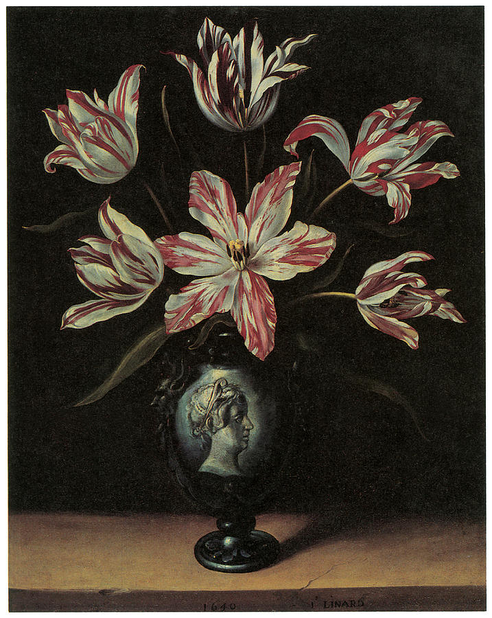Tulip Painting - Still Life of Tulips by Jacques Linard