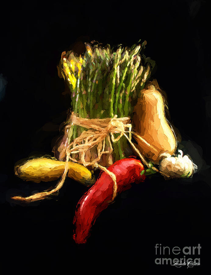 Still Life of Vegetables Digital Art by Linda Olsen