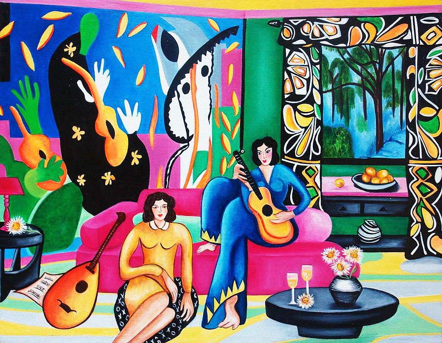 Architecture Painting - Still Life Painting of Interior by k Madison Moore Jammin with Matisse by K  Madison Moore