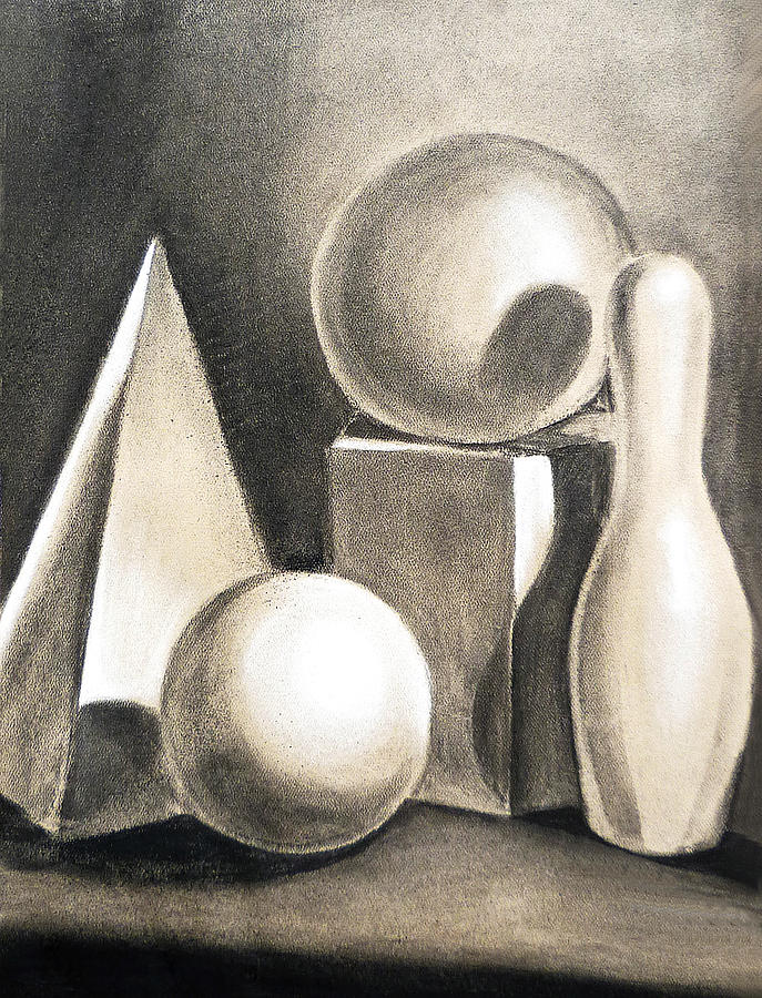 Still Life Study Of Forms Drawing By Irina Sztukowski