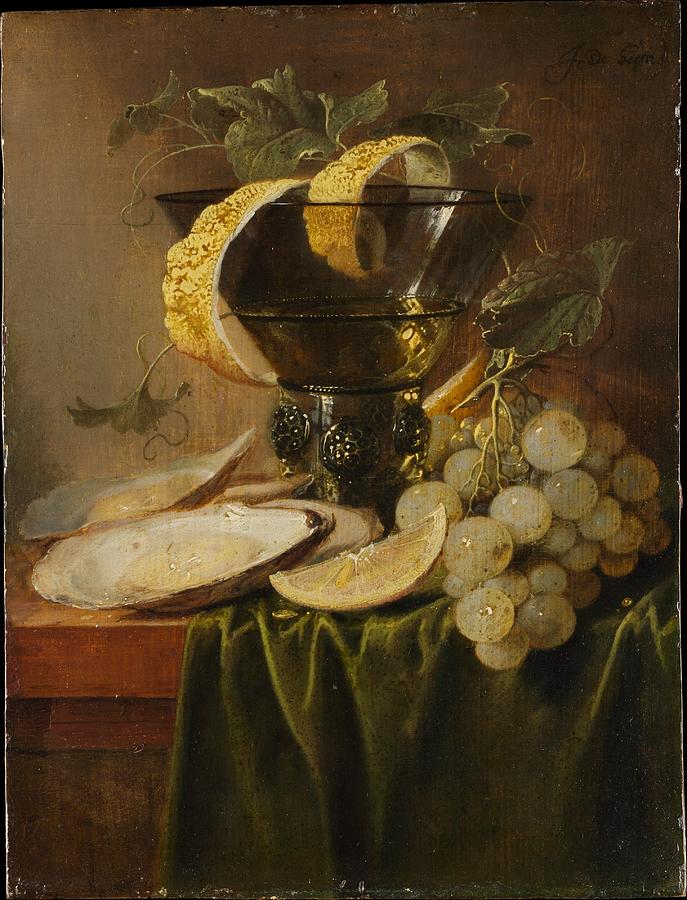 Heem Painting - Still Life With A Glass And Oysters by Jan Davidsz de Heem