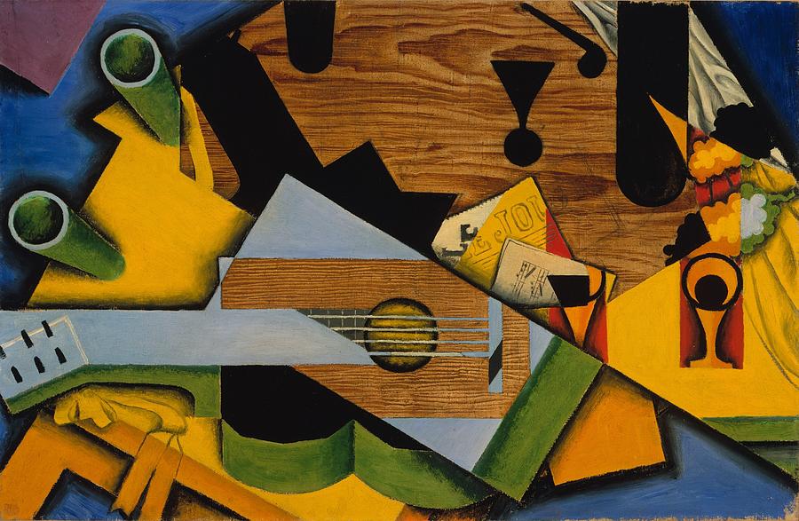 Abstract Painting - Still Life with a Guitar by Juan Gris