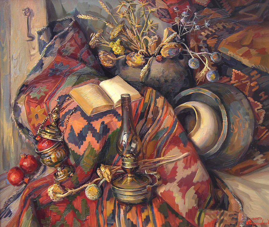 Exclusive Painting - Still life with a lamp by Meruzhan Khachatryan