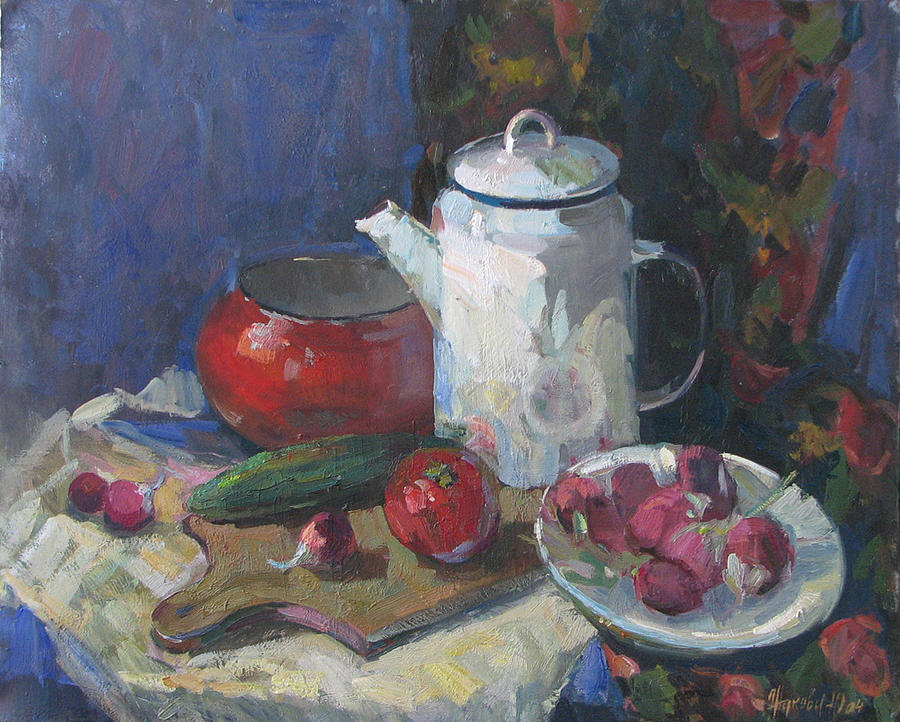 Still life with a radish Painting by Juliya Zhukova - Fine Art America