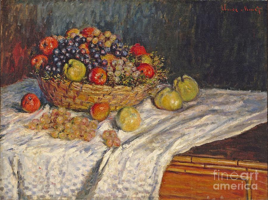 Still Life with Apples and Grapes 1879 Painting by Claude Monet - Pixels