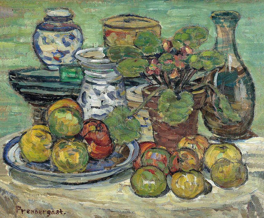Still Life with Apples Painting by Maurice Brazil Prendergast