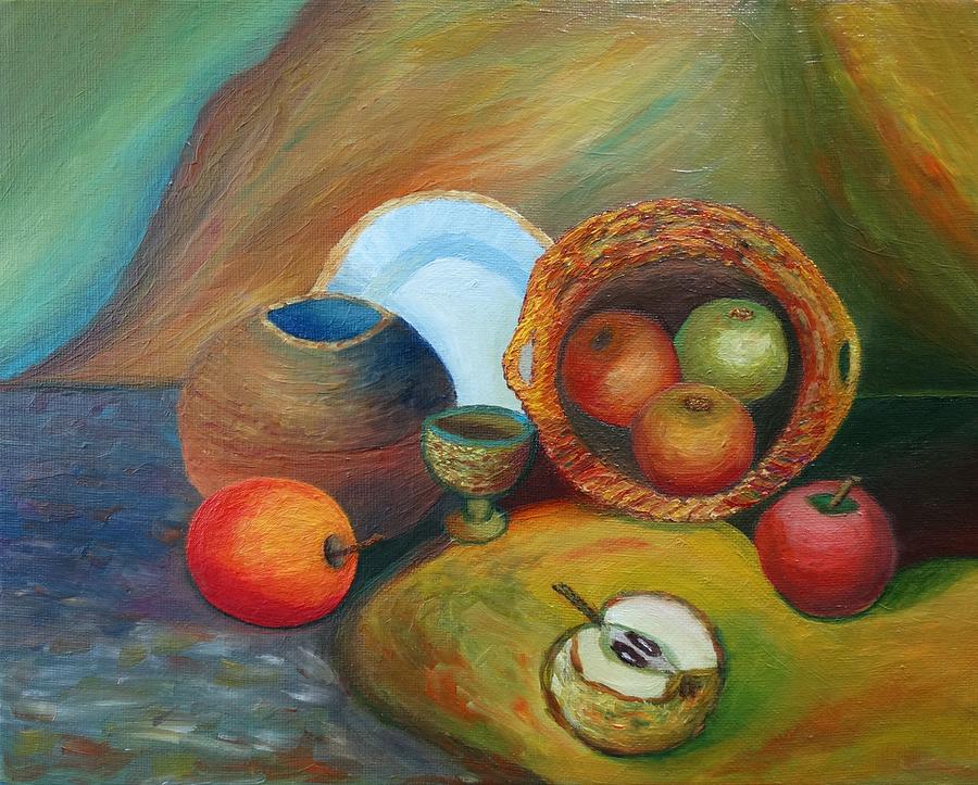 Still Life Painting - Still life with apples by Stefan Silvestru