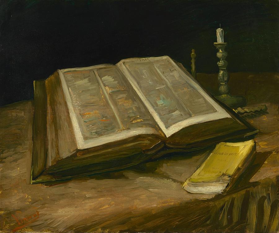 Vincent Van Gogh Painting - Still life with Bible by Vincent van Gogh