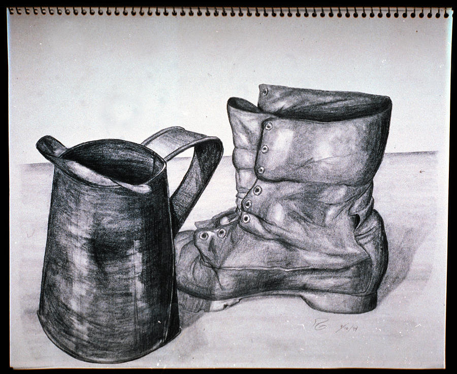 Still Life With Boot Drawing