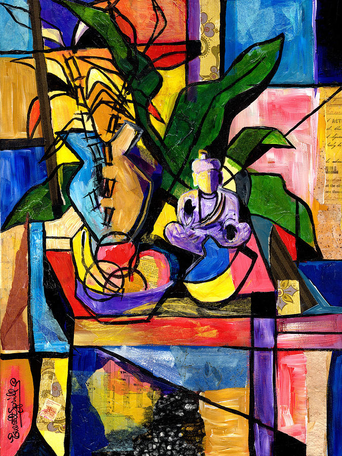 Still Life with Buddha 2 Painting by Everett Spruill
