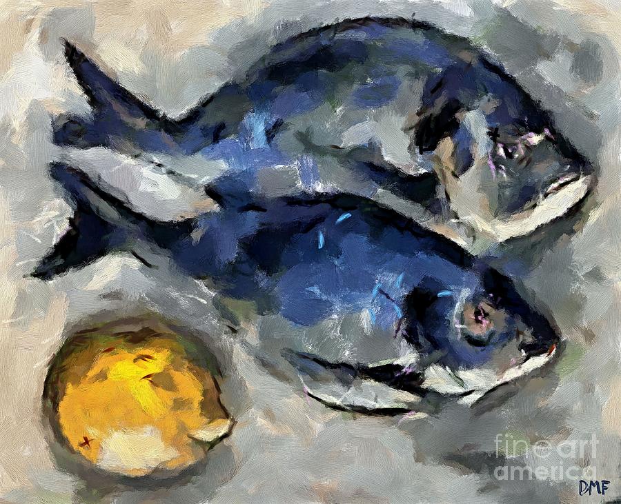 Still life with fish Painting by Dragica  Micki Fortuna