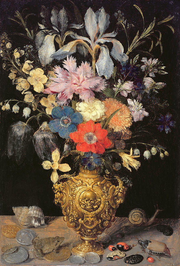 Iris Painting - Still Life With Flowers, C.1604 by Georg Flegel