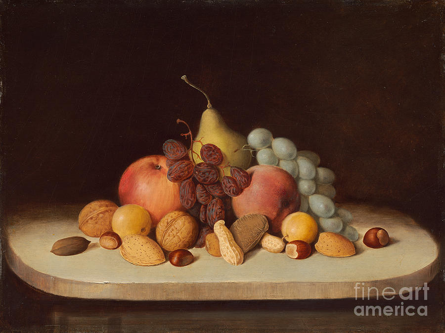 Robert Seldon Duncanson Painting - Still Life with Fruit and Nuts by Celestial Images