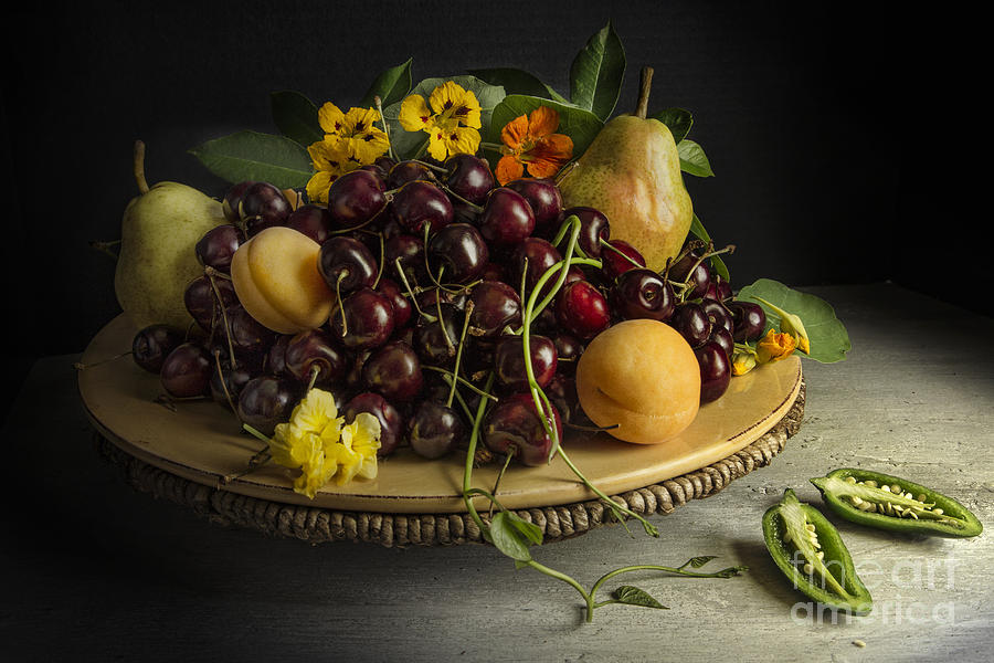 Still life with fruits and pepper Photograph by Elena Nosyreva