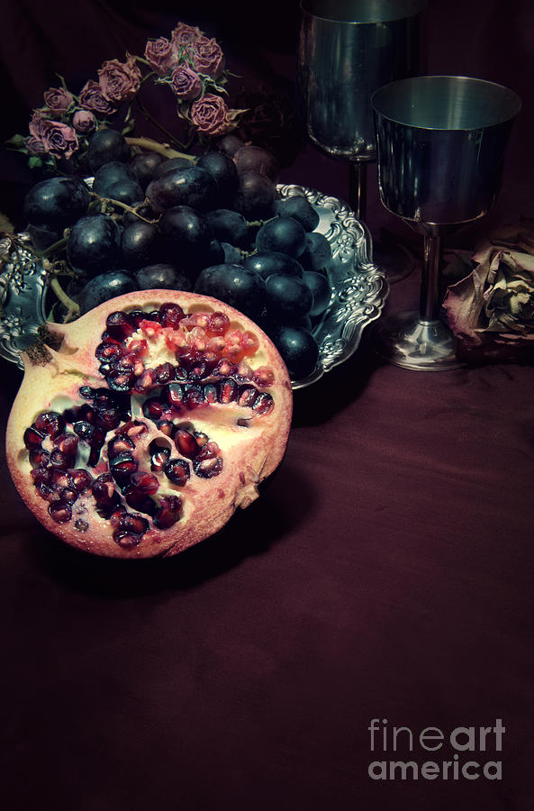 Still Life Photograph - Still life with fruits and roses by Jaroslaw Blaminsky