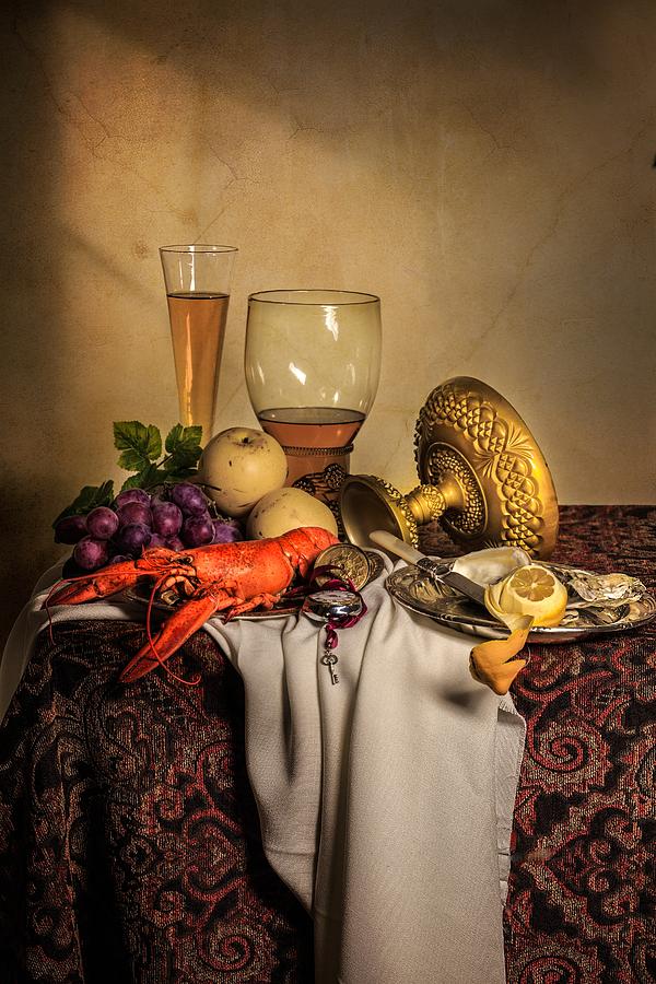 Still Life with Gilded Cup Roemer and Seafood Photograph by Levin Rodriguez