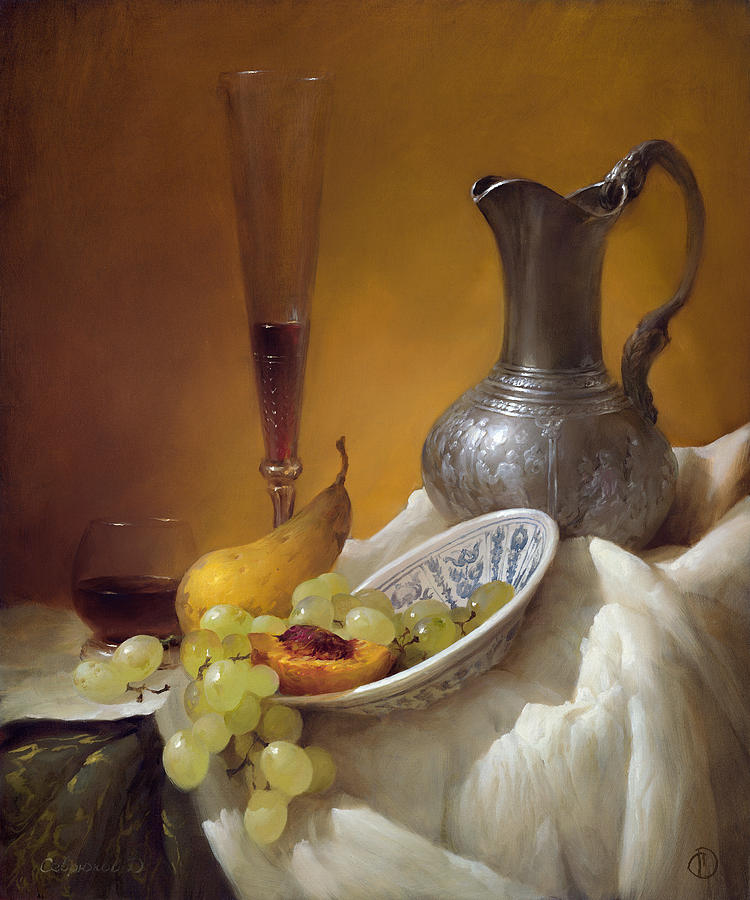 Still life with glass Painting by Sevrukov - Fine Art America