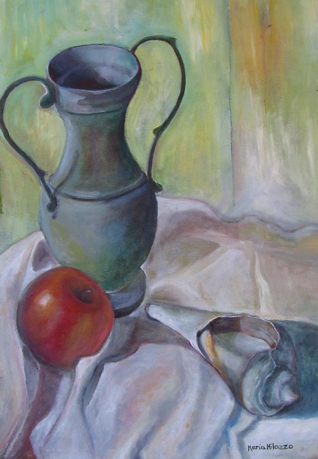 Still LIfe with Green Urn Painting by Maria Milazzo | Fine Art America