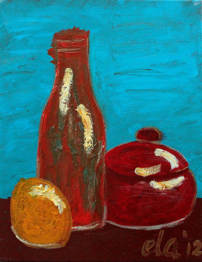 Still Life with Lemon Painting by Ela Jane Jamosmos