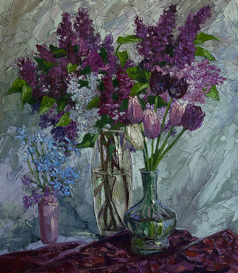 Still life with lilacs Painting by Sergey Sovkov - Fine Art America