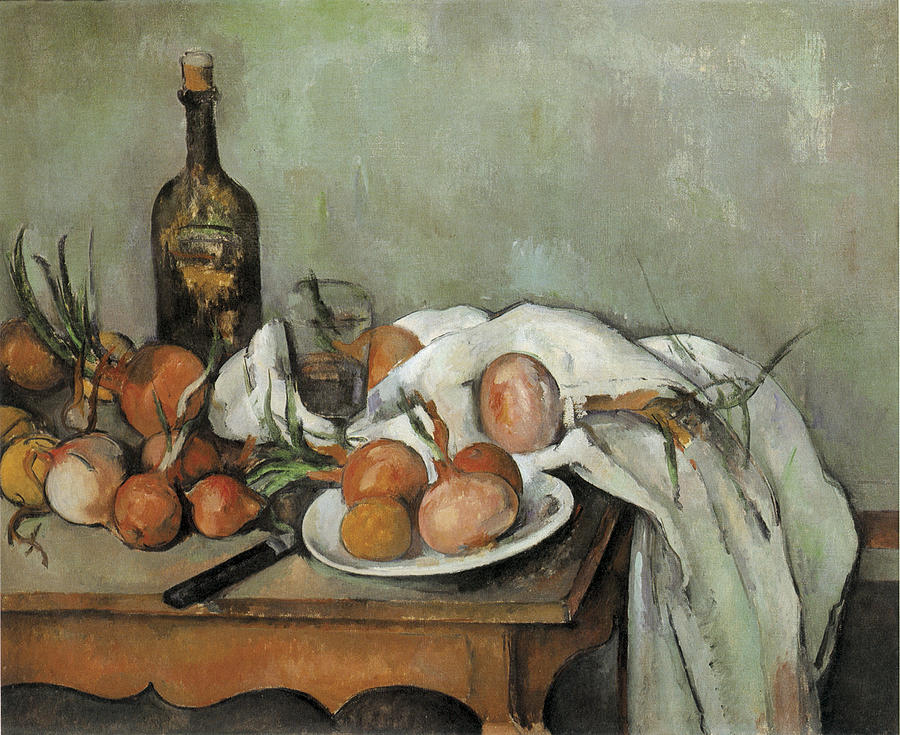 Paul Cezanne Painting - Still Life with Onions by Paul Cezanne