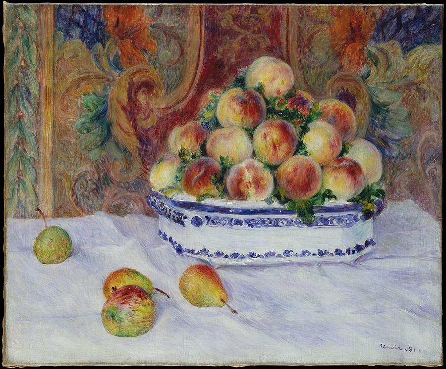 Pierre Auguste Renoir Painting - Still Life With Peaches by Auguste Renoir