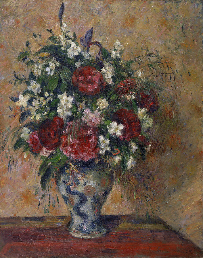 Camille Pissarro Painting - Still Life with Peonies and Mock Orange by Camille Pissarro
