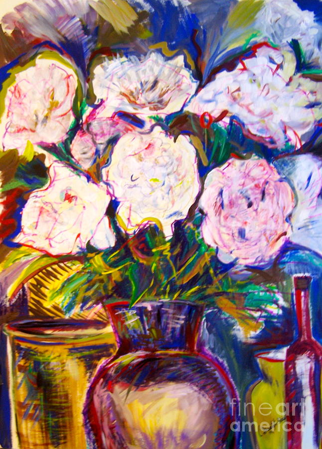 Still Life with Peonies Painting by Catherine Gruetzke-Blais
