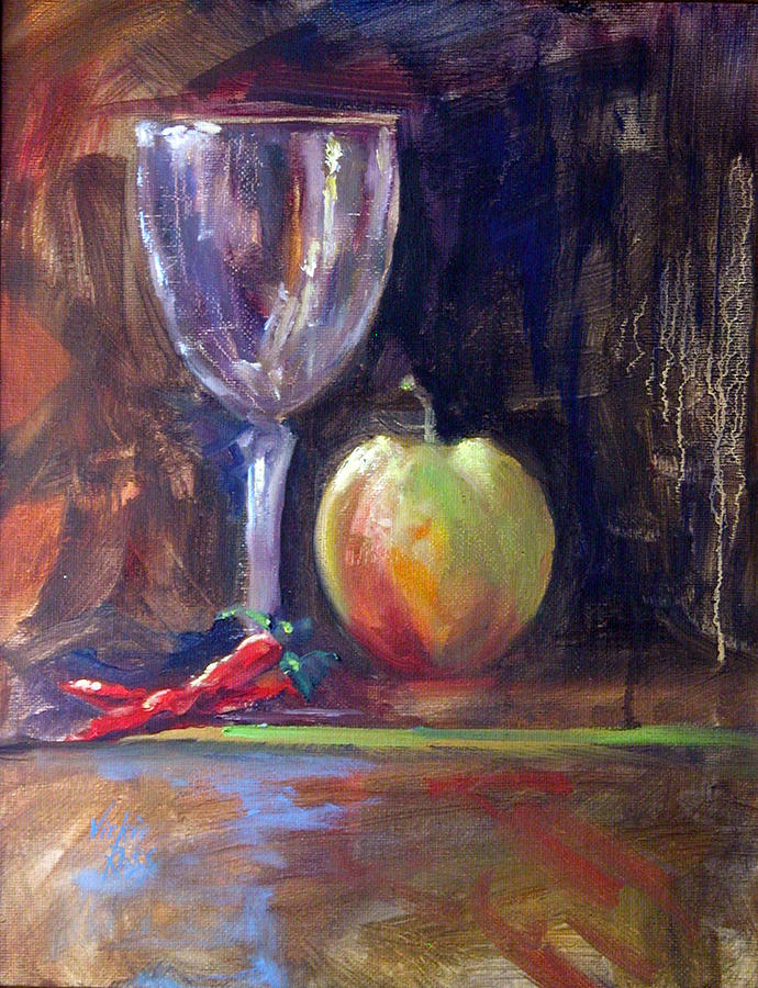 Still Life with Pepper Painting by Vicki Ross